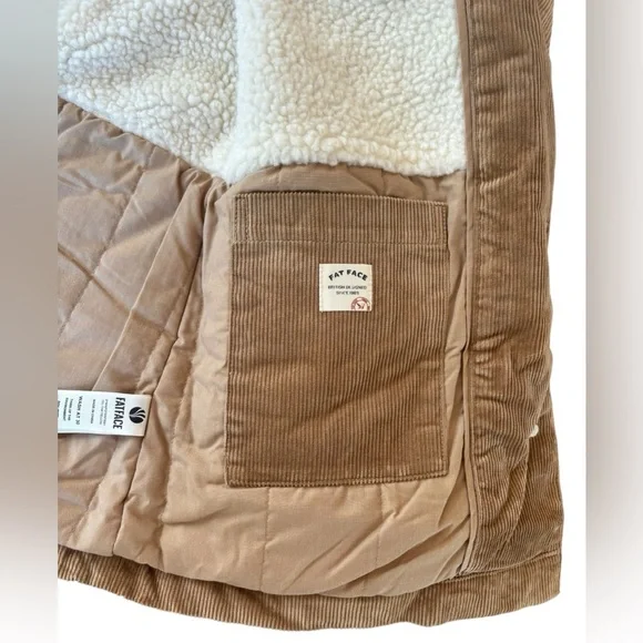 NWT FatFace Corduroy Jacket w/ Sherpa Lining - Picture 8 of 10